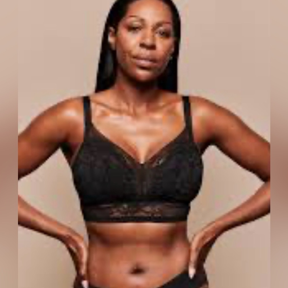 NWT Knix Lace Longline Lace Bra - Copper Black